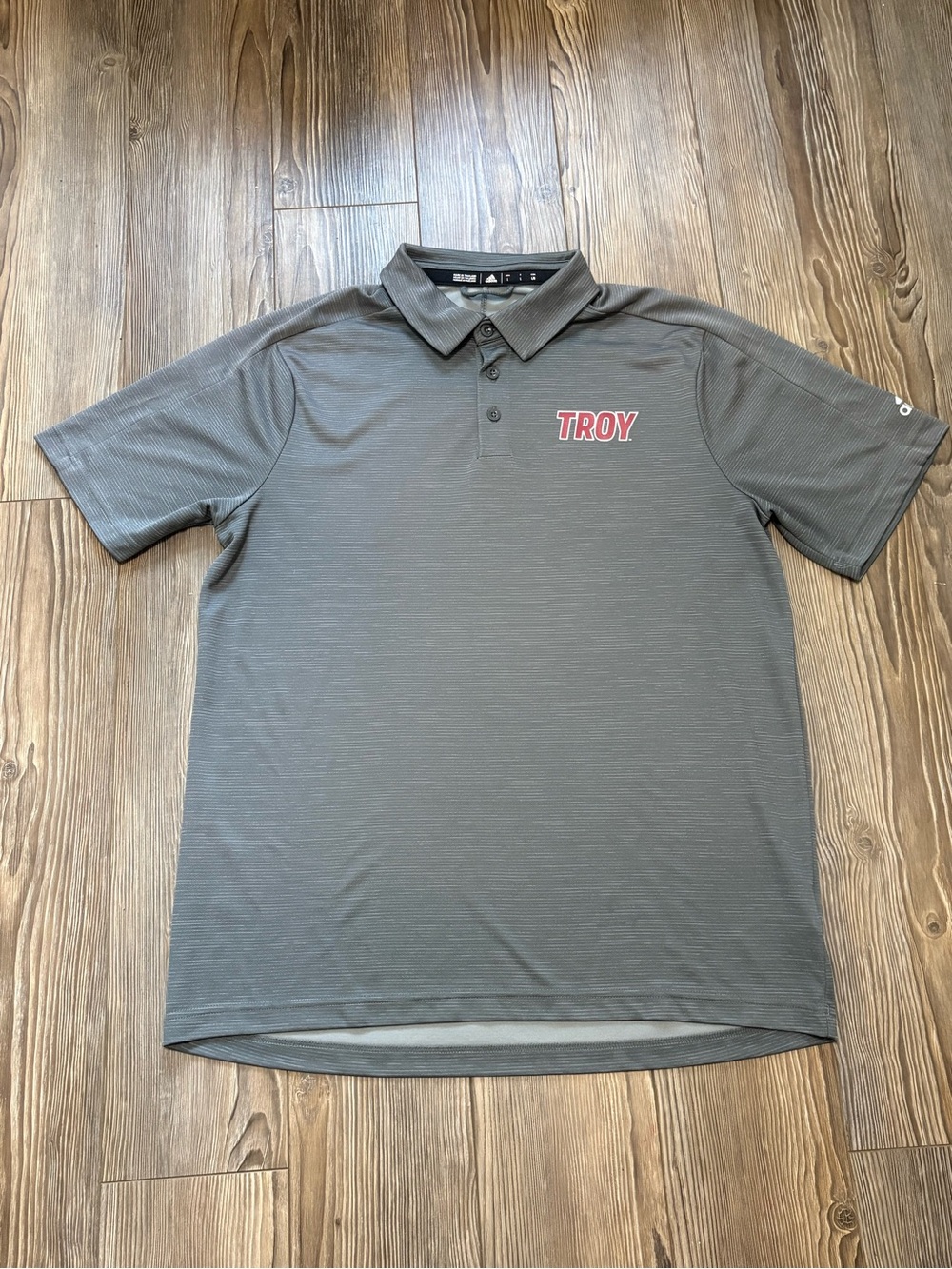 Adidas Men's Large Gray Troy University Trojans Polo Shirt NCAA Game Mode L